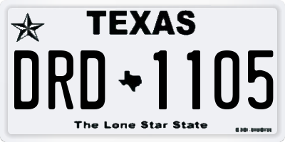 TX license plate DRD1105