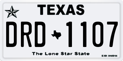 TX license plate DRD1107