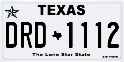 TX license plate DRD1112