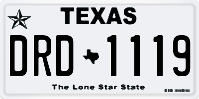 TX license plate DRD1119