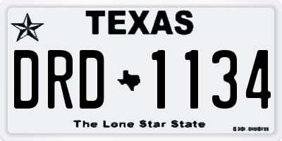 TX license plate DRD1134