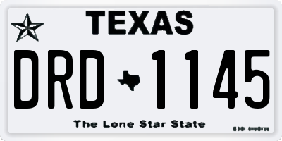 TX license plate DRD1145