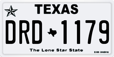 TX license plate DRD1179