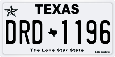 TX license plate DRD1196