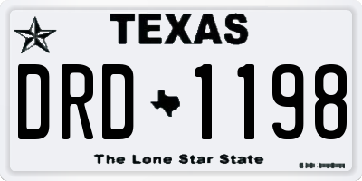 TX license plate DRD1198