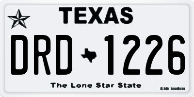 TX license plate DRD1226