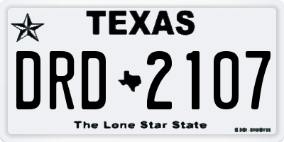 TX license plate DRD2107