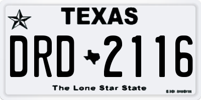 TX license plate DRD2116