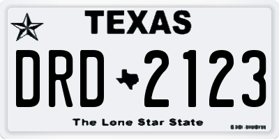 TX license plate DRD2123