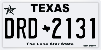 TX license plate DRD2131