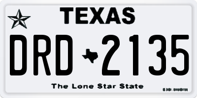 TX license plate DRD2135