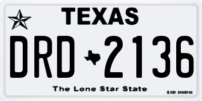 TX license plate DRD2136