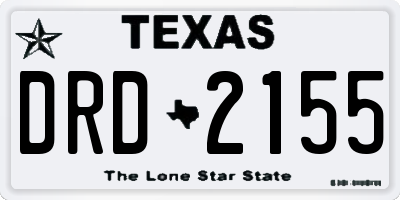 TX license plate DRD2155