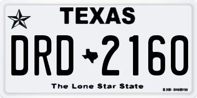 TX license plate DRD2160