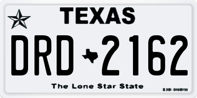 TX license plate DRD2162