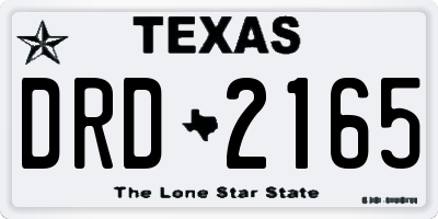 TX license plate DRD2165