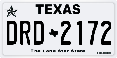 TX license plate DRD2172