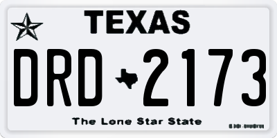 TX license plate DRD2173