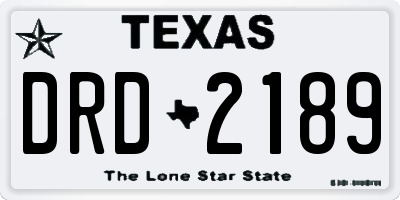 TX license plate DRD2189