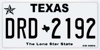 TX license plate DRD2192