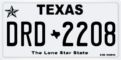 TX license plate DRD2208