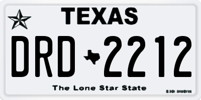 TX license plate DRD2212