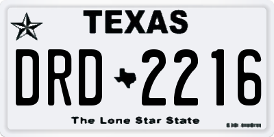 TX license plate DRD2216