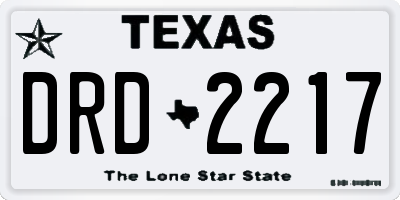 TX license plate DRD2217