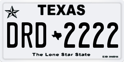 TX license plate DRD2222