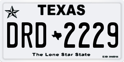 TX license plate DRD2229