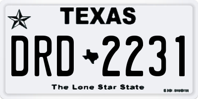 TX license plate DRD2231