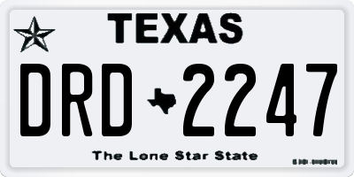 TX license plate DRD2247