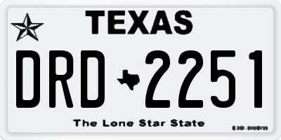 TX license plate DRD2251