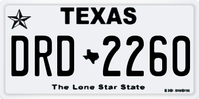 TX license plate DRD2260