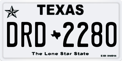 TX license plate DRD2280