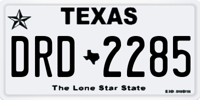 TX license plate DRD2285