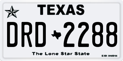 TX license plate DRD2288