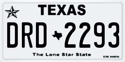 TX license plate DRD2293