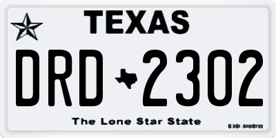 TX license plate DRD2302