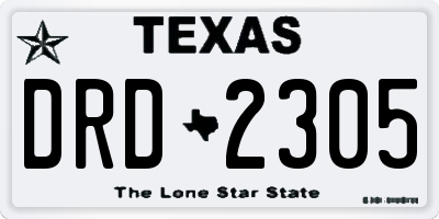 TX license plate DRD2305