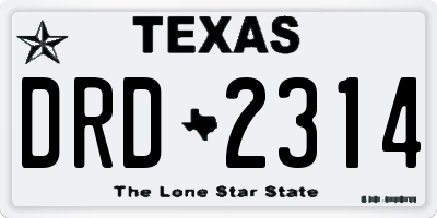 TX license plate DRD2314