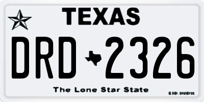 TX license plate DRD2326