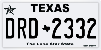 TX license plate DRD2332