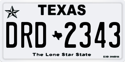 TX license plate DRD2343