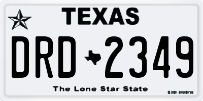 TX license plate DRD2349