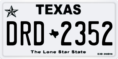 TX license plate DRD2352