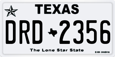 TX license plate DRD2356