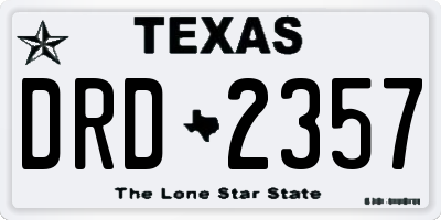 TX license plate DRD2357