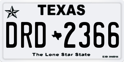 TX license plate DRD2366