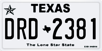 TX license plate DRD2381